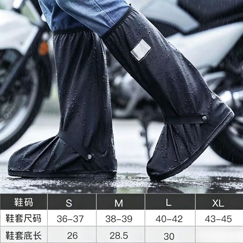 Cycling Shoe Covers - Czarne, wysokie, wodoodporne ochraniacze na buty