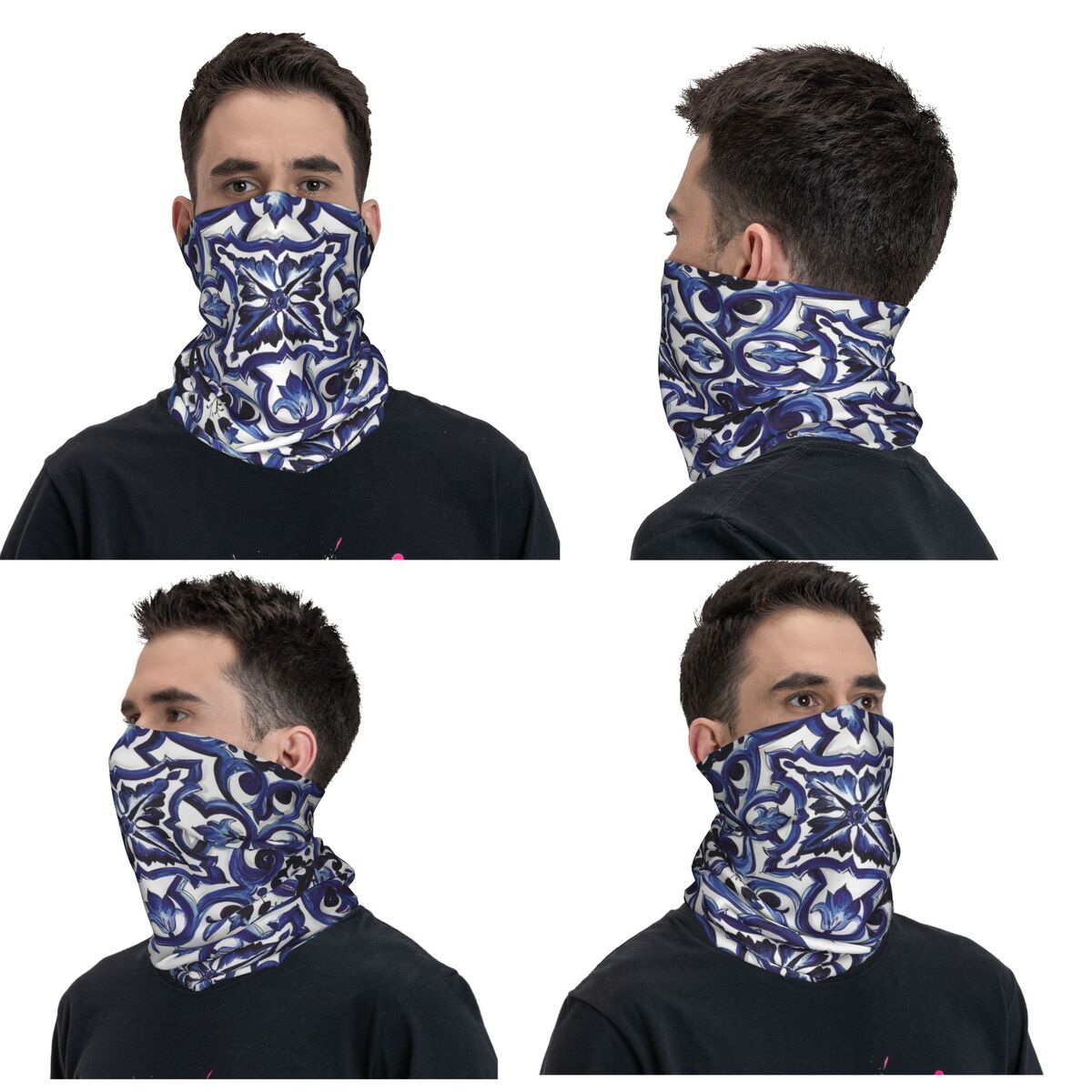 Niebieska ozdobna kwiatowa śró – Cycling Face Mask recenzja i cena